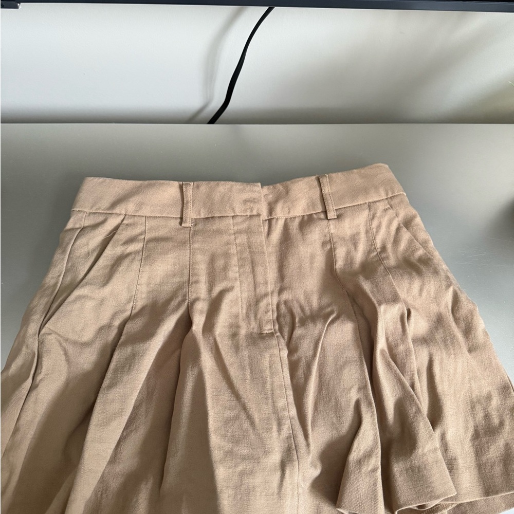 Tan Pleated Skort